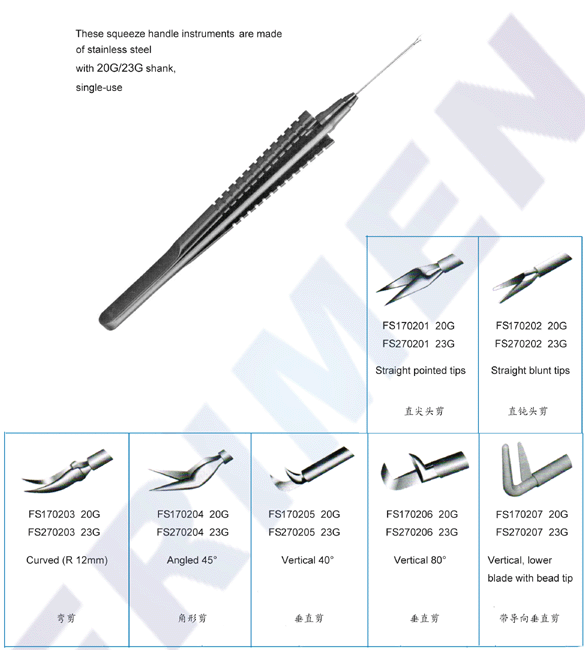 Ophthalmic Surgical Instruments - Sterile Single-Use Vitreo-Retinal Scissors